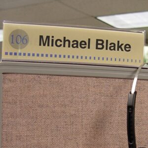 cubicle x-ray vision 8" x 2" double-sided office cubicle nameplate sign frame (12 pack)