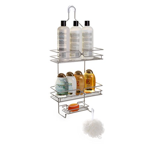 BINO Verona' Jumbo 3-Shelf Over-The-Showerhead Caddy, Nickel