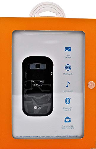 LG B470 AT&T Prepaid Basic 3g Flip Phone, Black - Carrier Locked to AT&T