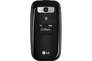 lg b470 at&t prepaid basic 3g flip phone, black - carrier locked to at&t