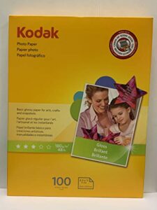 kodak 8209017 photo paper, 6.5 mil, glossy, 8-1/2 x 11, 100 sheets/pack