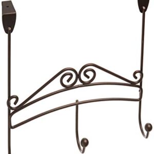 Spectrum Diversified Yorkshire Over the Door 3 Hook Rack for Hanging Entryway Kitchen and Bathroom Organization, Bronze, L x 4.50, W x 11.50, H x 11.50