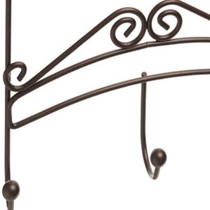 Spectrum Diversified Yorkshire Over the Door 3 Hook Rack for Hanging Entryway Kitchen and Bathroom Organization, Bronze, L x 4.50, W x 11.50, H x 11.50