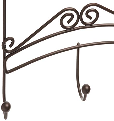 Spectrum Diversified Yorkshire Over the Door 3 Hook Rack for Hanging Entryway Kitchen and Bathroom Organization, Bronze, L x 4.50, W x 11.50, H x 11.50