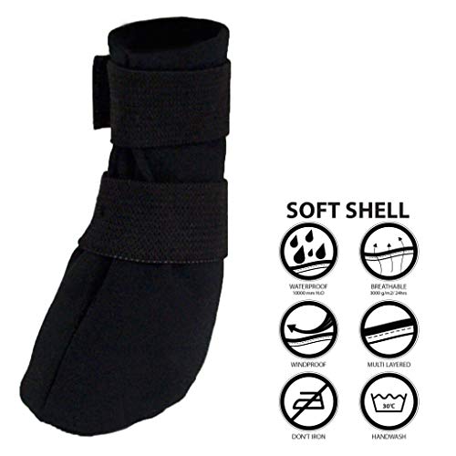 Wound Recovery Boot for Dogs. Protects and Heals Paw. Made from Softshell, Water Resistant and Breathable Material. Recommended by Vets. (Large, Black)