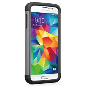 Galaxy S5 Case, SYONER [Shockproof] Hybrid Rubber Dual Layer Armor Defender Protective Case Cover for Samsung Galaxy S5 S V I9600 [Gray/Black]