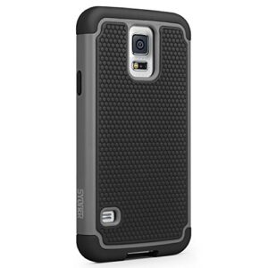 Galaxy S5 Case, SYONER [Shockproof] Hybrid Rubber Dual Layer Armor Defender Protective Case Cover for Samsung Galaxy S5 S V I9600 [Gray/Black]