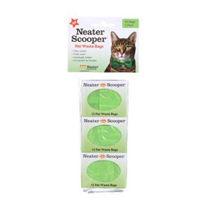 neater pet brands 360-200-hd3 scooper refill bags, green (pack of 3, 45bags)