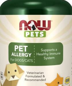NOW Pet Health, Pet Allergy Supplement, Formulated for Cats & Dogs, NASC Certified, 75 Chewable Tablets