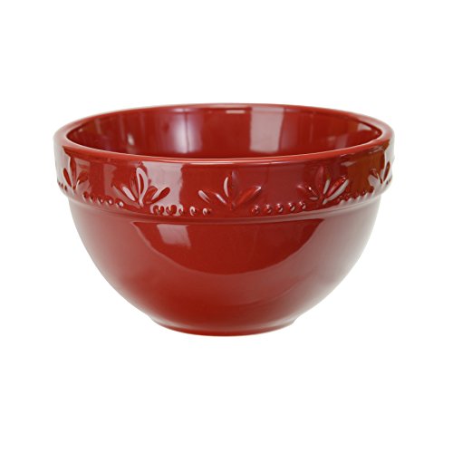 Signature Housewares Sorrento Collection Set of 4 Utility Bowls, 6-Inch, 30 Ounce, Ruby