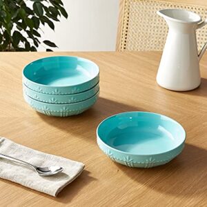 Signature Housewares Sorrento Collection Set of 4 Pasta Bowls, 8-Inch, Aqua