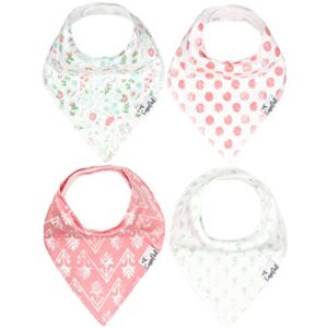 copper pearl baby bandana drool bibs for drooling and teething 4 pack gift set “claire set