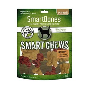 smartbones smart chews, rawhide free dog chews, treats for dogs made with real chicken and vegetables, 14 count small