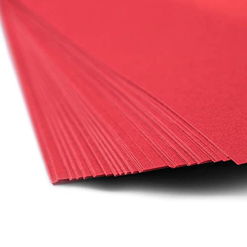 JAM PAPER Colored 24lb Paper - 90 gsm - 8.5 x 11 - Red Recycled - 50 Sheets/Pack