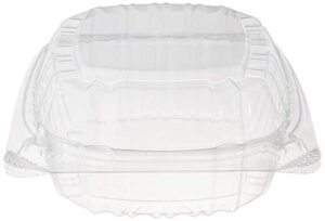 dart container c53pst1-100 dart 5" clear hinged plastic food take out to-go/clamshell container 100 pack, 5 inch