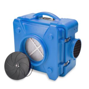 bluedri bd-as-550-bl negative machine airbourne cleaner hepa scrubber water damage restoration equipment air purifier, blue