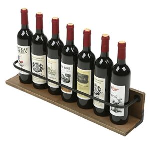 mygift rustic brown wood wall mounted wine rack, countertop wine bottle liquor display shelf