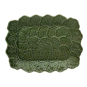 bordallo pinheiro geranium green relief platter