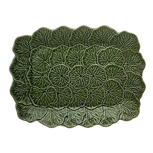 Bordallo Pinheiro Geranium Green Relief Platter