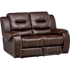 cambridge clark double reclining love seats living room furniture, brown