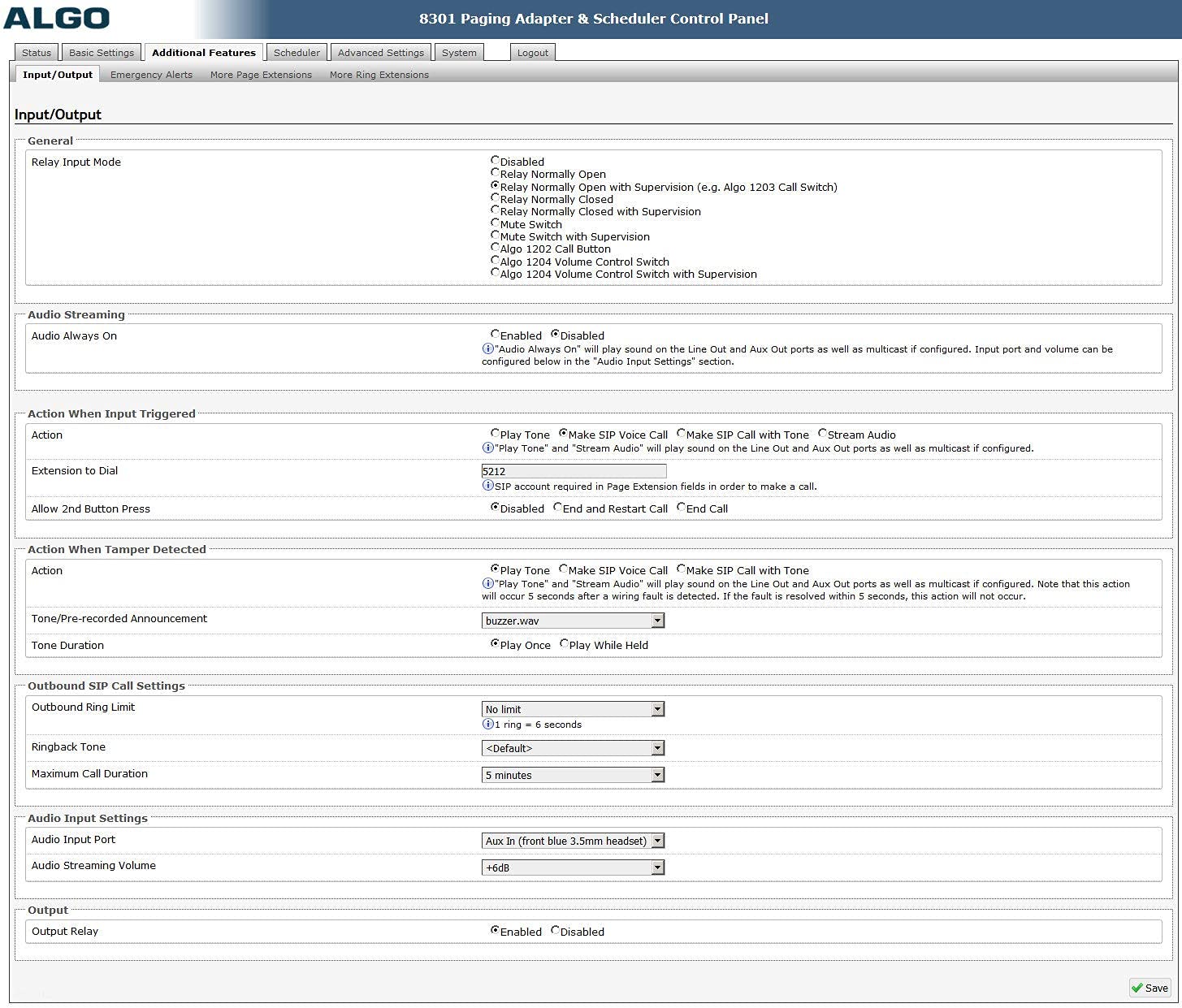 Algo 8301 IP Voice Paging Adapter & Bell Scheduler