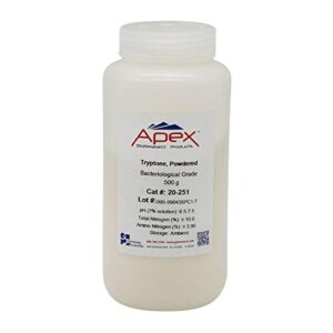 500g bacto-grade apex tryptone, bacteriological microbiology grade, powdered, 500g/unit