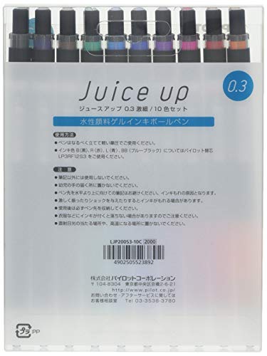 PILOT Knock Gel Ink Extra Fine Ballpoint Pen, Juice Up 03, 10 Color Assorted (LJP200S3-10C)