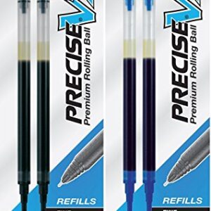 Pilot Refill for Precise V7 RT Rolling Ball, Fine, Black & Blue Ink, 2/pack