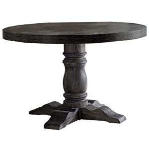 progressive furniture muse round dining table, 48" w x 48" d x 30" h, weathered pepper