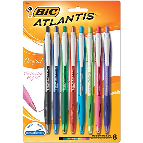 Bic Atlantis Original Retractable Ballpoint Pens 8/pkg-assorted