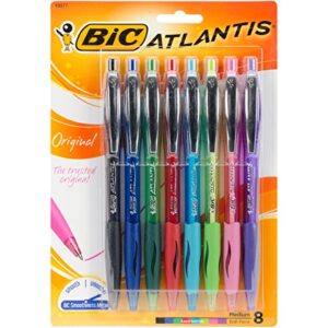 bic atlantis original retractable ballpoint pens 8/pkg-assorted