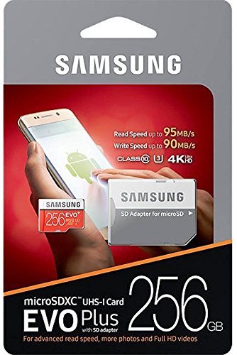 Samsung EVO+ 256GB UHS-I microSDXC U3 Memory Card with Adapter (MB-MC256DA/AM)