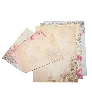 dahey 30pcs vintage stationery floral writting paper matching envelopes sets for handwriting letters, assorted colors