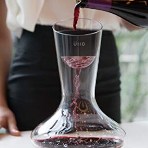 Ullo Wine Purifier with Hand Blown Decanter and 6 Selective Sulfite Filters, Restore the Natural Purity of Wine