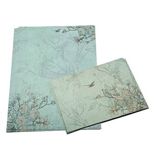 Dahey 30Pcs Vintage Stationery Floral Writting Paper Matching Envelopes Sets for Handwriting Letters, Assorted Colors