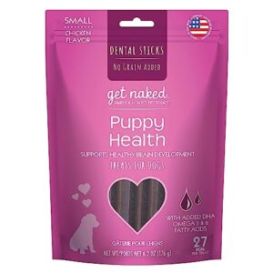 get naked grain free 1 pouch 6.2 oz puppy health dental chew sticks, small
