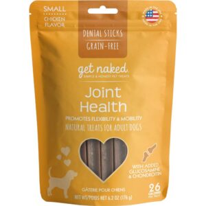 get naked grain free 1 pouch 6.2 oz joint health dental chew sticks, small