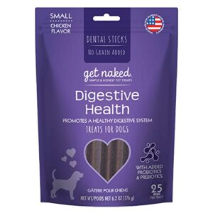 get naked grain free 1 pouch 6.2 oz digestive health dental chew sticks, small