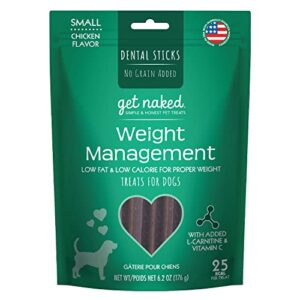 get naked grain free 1 pouch 6.2 oz weight management dental chew sticks, small