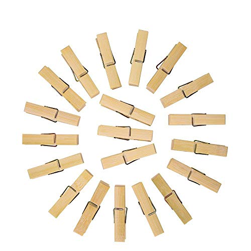 40Pcs Household Bamboo Sock Clothes Pegs Pin Racks Hanging Clips Photo Folder