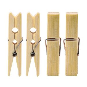 40Pcs Household Bamboo Sock Clothes Pegs Pin Racks Hanging Clips Photo Folder