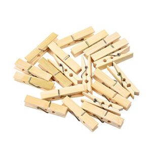 40Pcs Household Bamboo Sock Clothes Pegs Pin Racks Hanging Clips Photo Folder