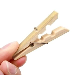 40Pcs Household Bamboo Sock Clothes Pegs Pin Racks Hanging Clips Photo Folder