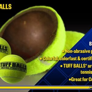 PetSport Tennis Ball Dog Toys | 6 Pack Medium (2.5") Pet Safe Non-Toxic Industrial Strength Felt & Rubber Tuff Balls | Play Fetch, Launch, Chuck or Toss at Dog Park