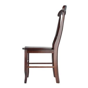 Winsome Renaissance 2-pc Dining Chair Set, Key hole back, Walnut