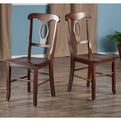 Winsome Renaissance 2-pc Dining Chair Set, Key hole back, Walnut