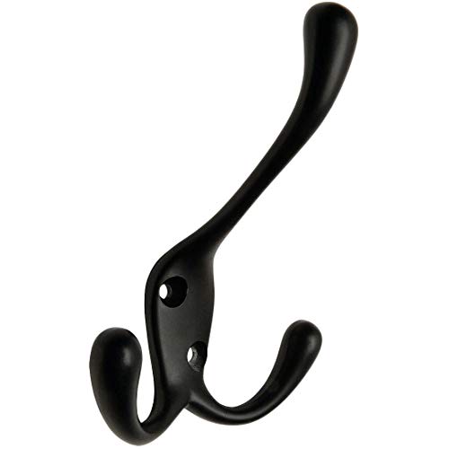 Designers Impressions 10 Pack 58326 Flat Black Heavy Duty Coat & Hat Hook