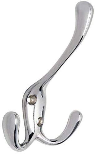 Designers Impressions 58674 Polished Chrome Heavy Duty Coat & Hat Hook - 10 Pack