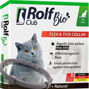 natural flea & tick collar for cats - 6 months control of best prevention & safe treatment - anti fleas and ticks essential oil repellent (1 pack)