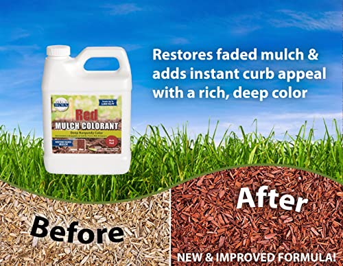 Mulch Worx Red Mulch Color Concentrate - Quart - Treats 2,800 Sq. Ft. - Deep Burgundy Red Mulch Dye Spray